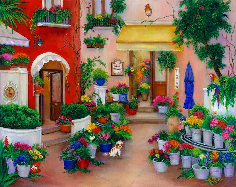 FLOWER SHOP IN EUROPE, ITALIAN PLAZA