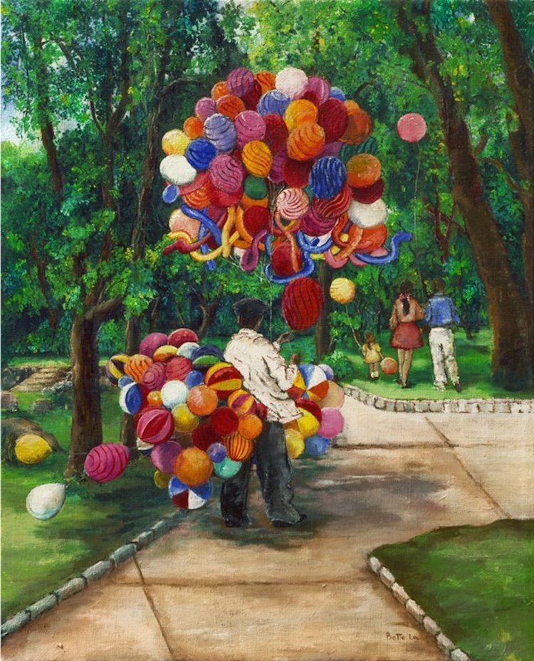 BALLOON SELLER IN PARK, MEXICO