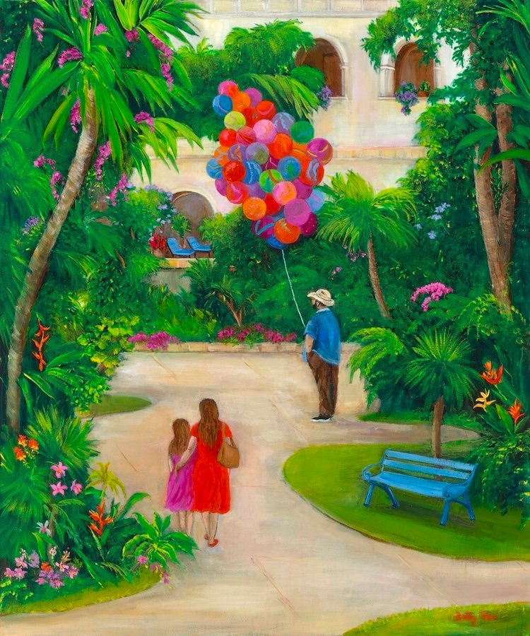 BALLOON SELLER IN A PARK