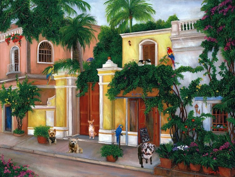 SOUTH AMERICAN STREET, SEVERAL DOGS