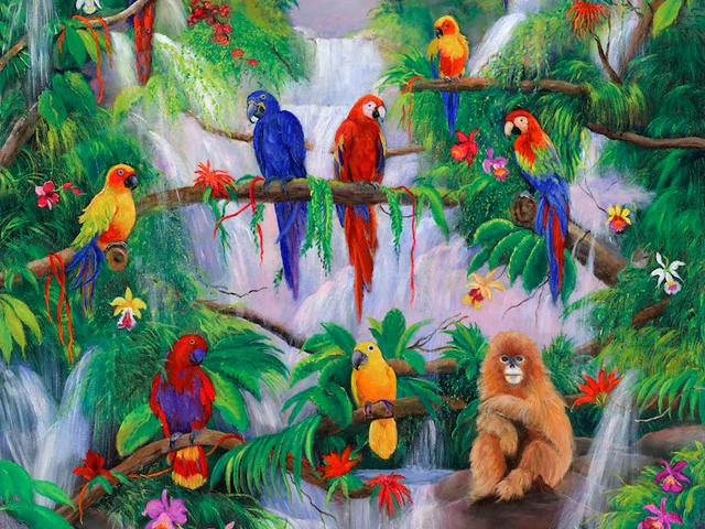 Parrot Jungle - Art By Betty Lou Barry