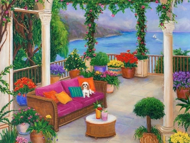 Riviera Veranda - Art By Betty Lou Barry