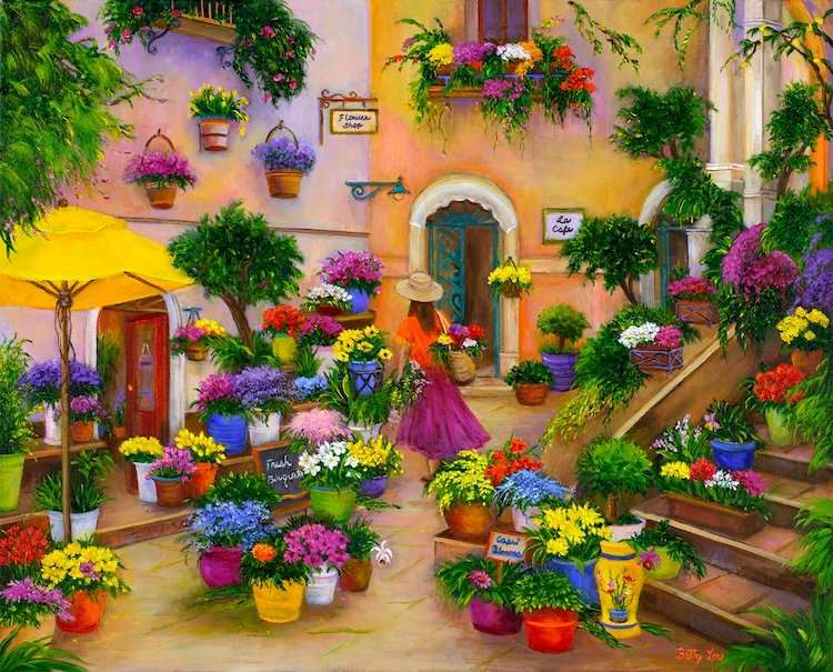 CAPRI , FLOWER MARKET, ITALY