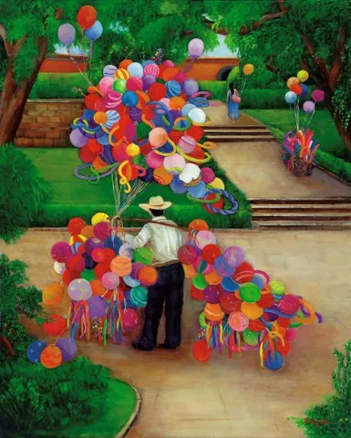 BALLOON SELLER, PARK SCENE