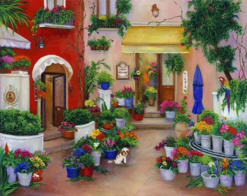 FLOWER SHOP IN EUROPE, ITALIAN PLAZA