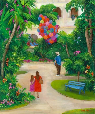 BALLOON SELLER IN A PARK