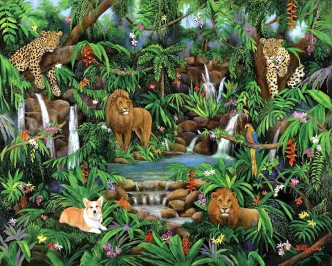 DOG, WILD ANIMALS, JUNGLE