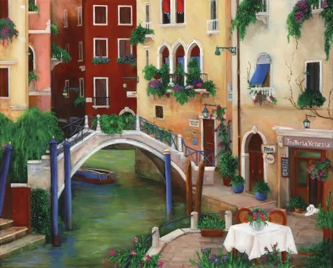 CAFE, TRATTORIA ,VENICE CANAL, ITALY