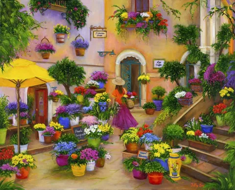 CAPRI , FLOWER MARKET, ITALY